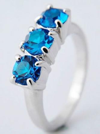Brand New 10k Blue White Gold Sapphire Wedding Rin...