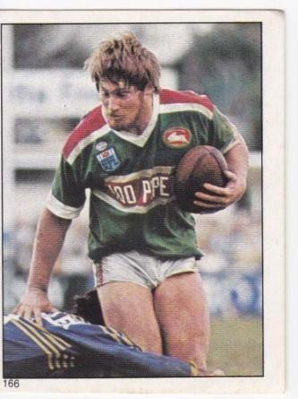 Scanlens 1984 Rugby League sticker #166 BILL HARDY...